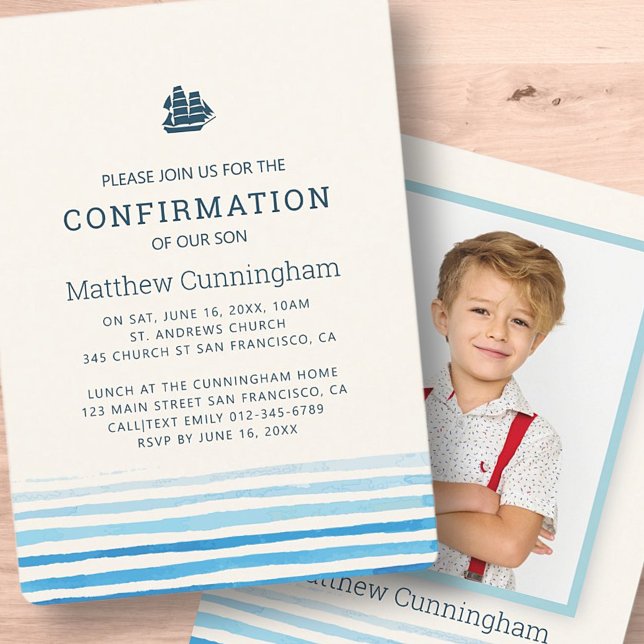 Invitation Confirmation simple | Garçon (Créateur téléchargé)