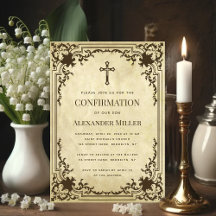 Confirmation Vintage Papier Antique Religieux