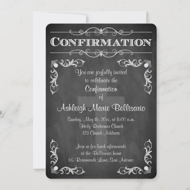Invitation Confirmations| REGARDE DU Panier| Croix| Défilés (Devant)