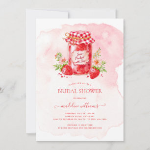 Invitation Confiture de fraises emballée avec Fête des mariée