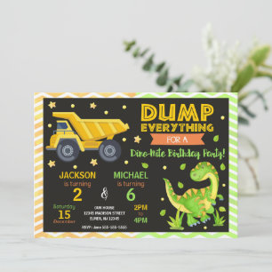 Invitation conjointe d'anniversaire Construction &