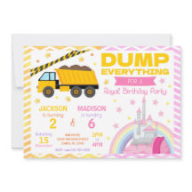 Invitation conjointe d'anniversaire Construction &