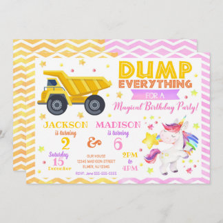 Invitation conjointe d'anniversaire de la construc