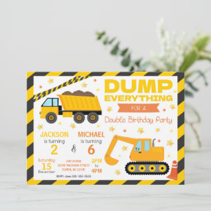 Invitation conjointe d'anniversaire pour frères et