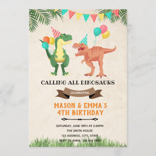 Invitation conjointe de carte d'anniversaire de di