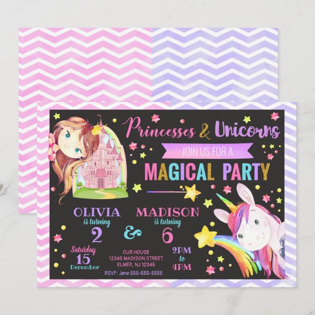 Invitation conjointe de la princesse et de la lico (Devant / Derrière)