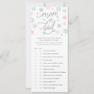 Invitation Connaissez-Vous Bien Le Jeu Baby shower Snowflake