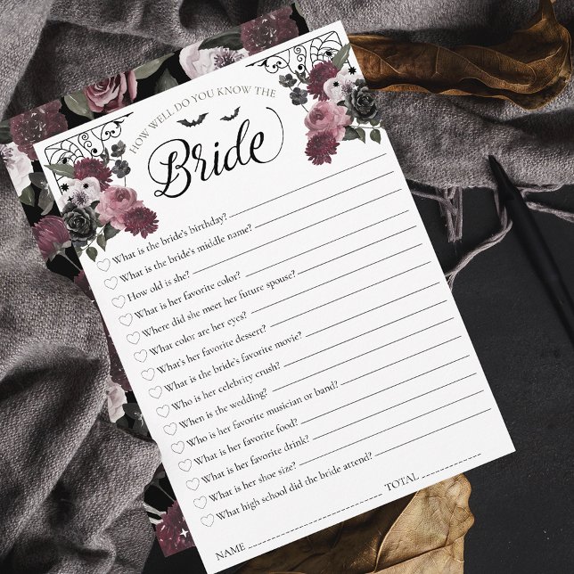 Invitation Connaissez-vous bien le jeu de la Fête des mariées (How Well Do You Know the Bride Bridal Shower Game Invitation)