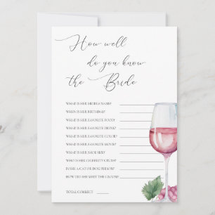 Invitation Connaissez-Vous La Mariée Vino avant Voeux Jeu de 