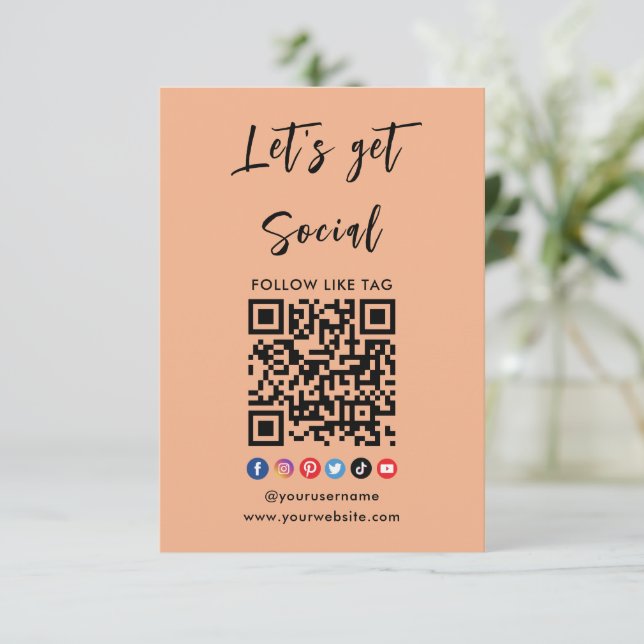 Invitation Connectez-Vous Avec Us Qr Code Professional tendan (Debout devant)