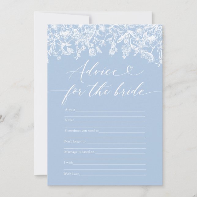 Invitation Conseil bleu pour le jeu de Fête des mariées de ma (Devant)
