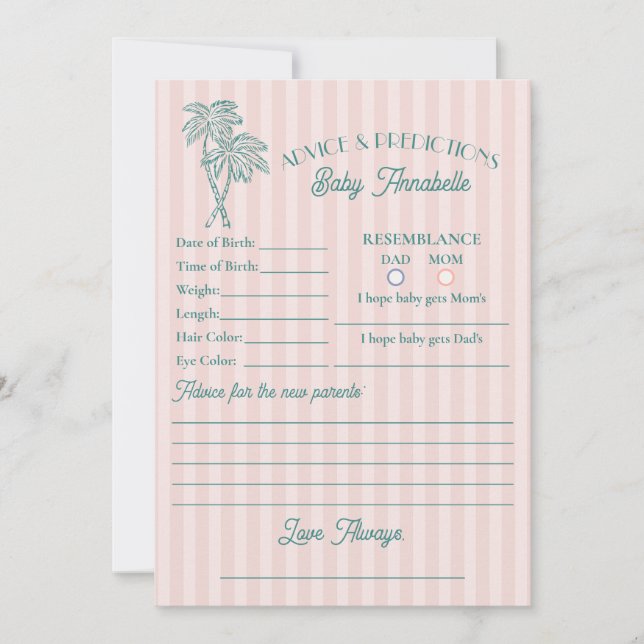 Invitation Conseil douche de plage de Pink Palm Springs pour  (Devant)