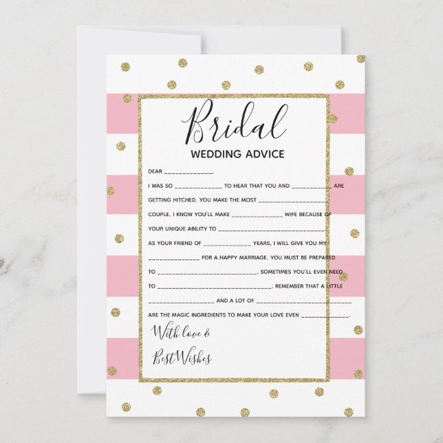 Invitation Conseil mariage la mariée connaît le jeu de douche (Devant)