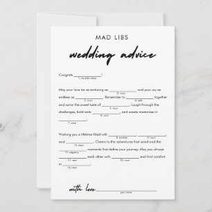 Invitation Conseil Mariage moderne Jeux de Libs nuptiales