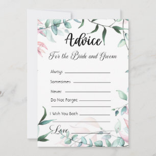 Invitation Conseil pour la mariée et la chambre Green & Rose 