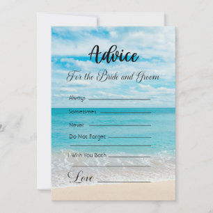 Invitation Conseil pour la mariée et la chambre plage et océa