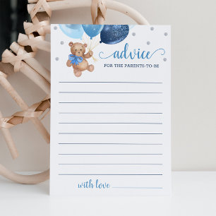 Invitation Conseil pour les parents Baby shower Teddy Bear Ca