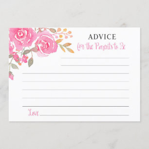 Invitation Conseils d'aquarelle rose pour les parents