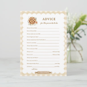 Invitation Conseils de Baby shower à tarte pour les parents à