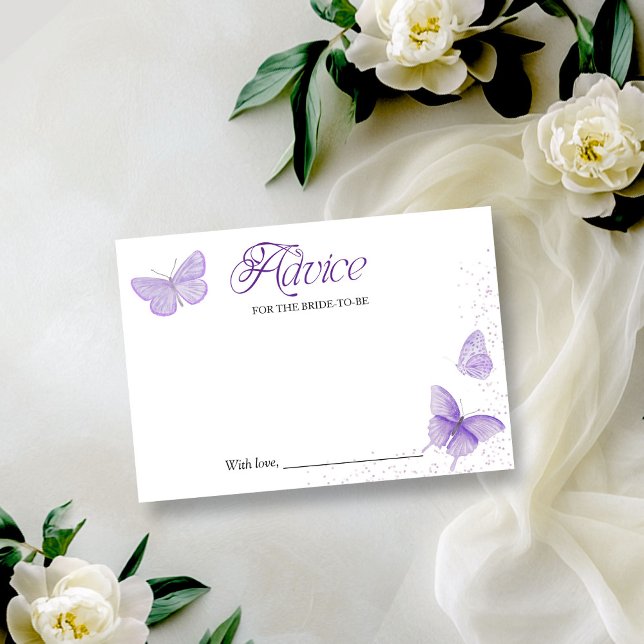 Invitation Conseils de Fête des mariées papillon pour la cart (Créateur téléchargé)