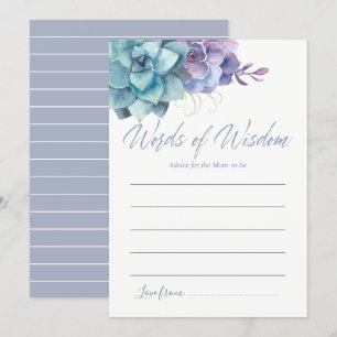 Invitation Conseils de succulentes aquarelles pour la Baby Sh