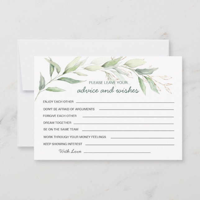 Invitation Conseils de verdure & Vœux pour les nouveaux M. et (Devant)