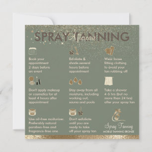 Invitation Conseils d'entretien après Sage Corps Spray Tan