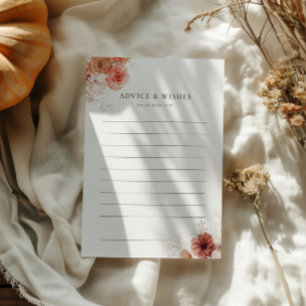 Invitation Conseils et souhaits chute Fête des mariées floral