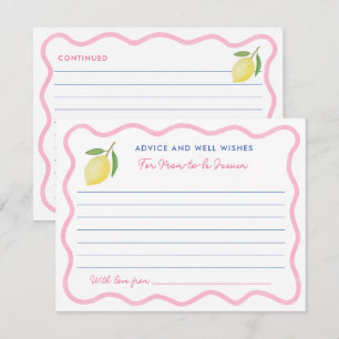 Invitation Conseils Fille Citrons Roses Bien Souhaits Pour Ca