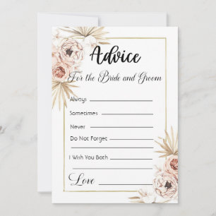 Invitation Conseils pour les mariés fleurs séchées Or