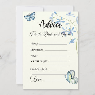 Invitation Conseils pour les papillons bleus de mariée et de 
