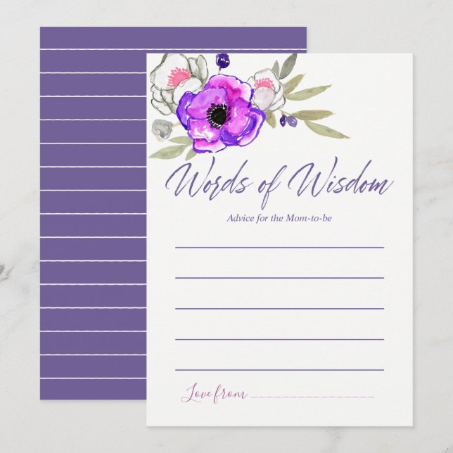Invitation Conseils pour maman Baby shower (Devant / Derrière)