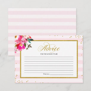Invitation Conseils pour Maman Future Rose Doré Floral Baby S