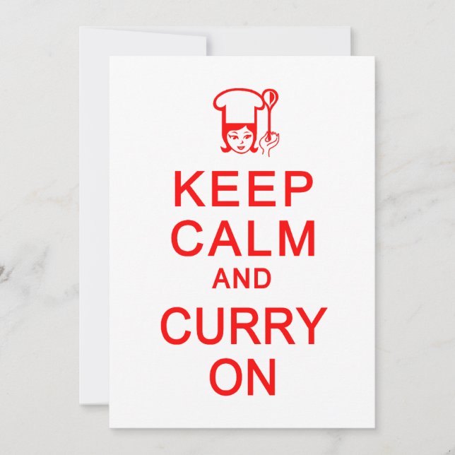 Invitation Conserver le calme et le curry Sur invitation, per (Devant)
