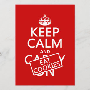 Invitation Conserver le calme et manger des biscuits