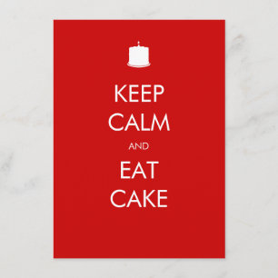 Invitation Conserver le calme manger le gâteau 40e anniversai