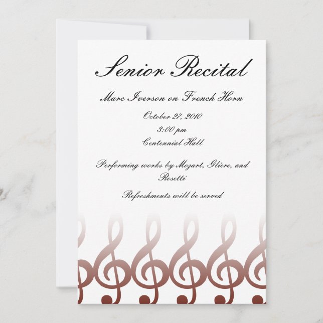 Invitation Considérant musique senior (Devant)