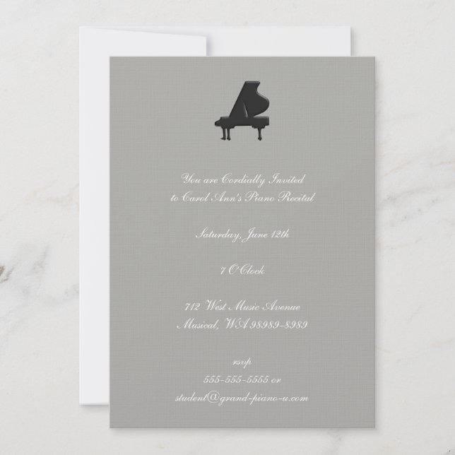 Invitation Considérant Piano (Devant)
