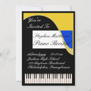 Invitation Considérant Piano élégant