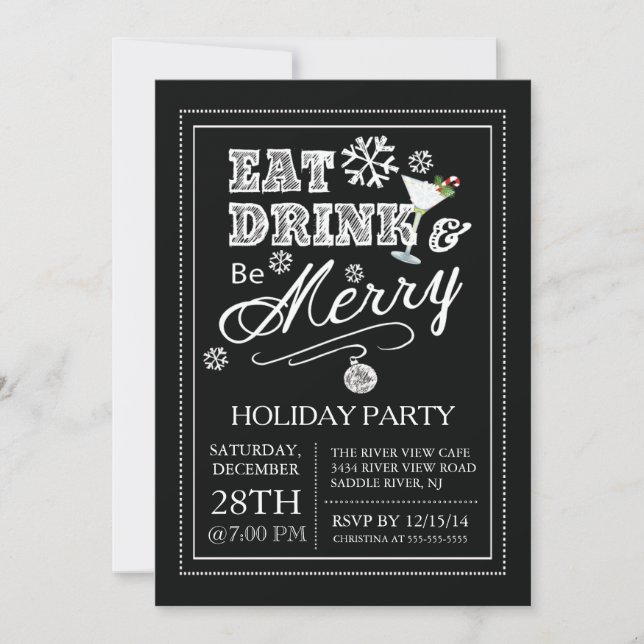 Invitation Consommation Moderne De Manger Soit De Joyeuses In (Devant)