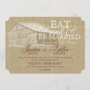Invitation Consommer BBQ Barne Mariage Répétition