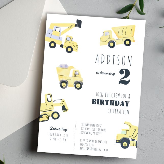 Invitation Construction 2e anniversaire (Créateur téléchargé)