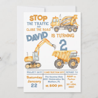 Invitation Construction 2e anniversaire de la fête du camion 