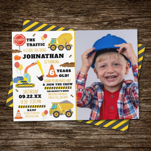 Invitation Construction 6e anniversaire Photo