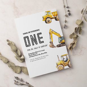 Invitation Construction Camions Thème Anniversaire