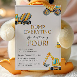 Invitation Construction Dump Tout 4e anniversaire
