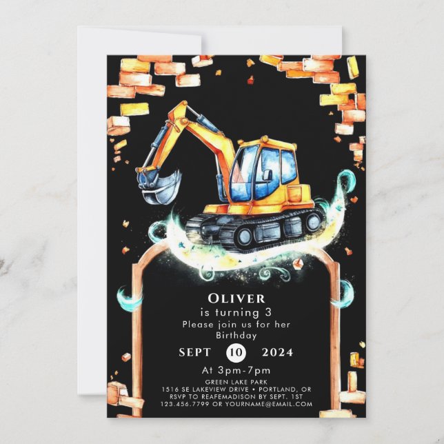 Invitation Construction Magique Builder Anniversaire (Devant)