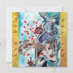 Invitation CONTE DE FÉE TURC ,rouge bleu jaune vif éclat