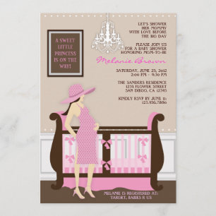 Invitation contemporain de baby shower de maman