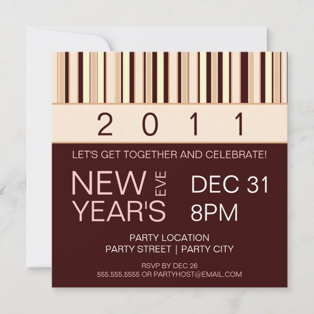 Invitation Contemporaine à la fête du Nouvel An (Devant)